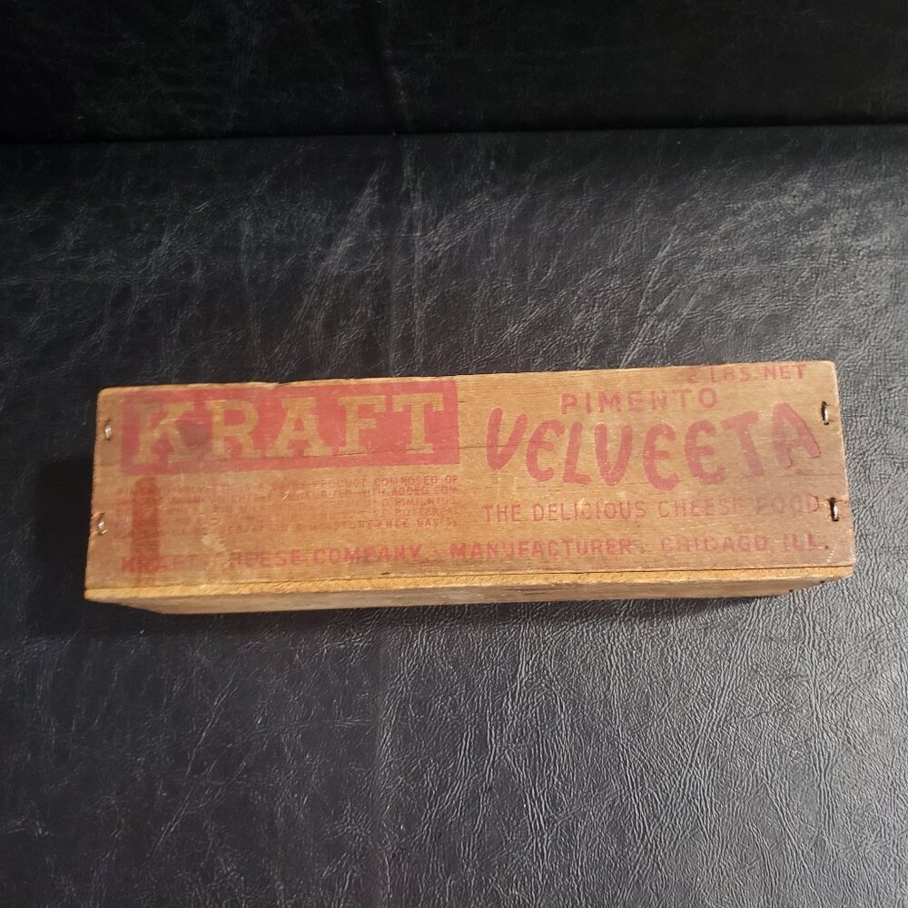 Kraft Pimento Velvetta Cheese Wooden Box